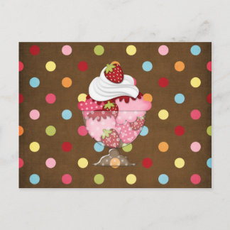 Postal sundae de fresa