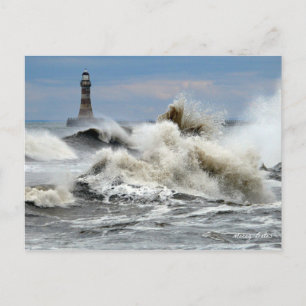 Postal Sunderland - Pier Roker y faro