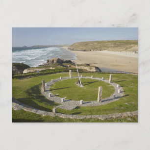 Postal Sundial y Perran Beach, Perranporth, Cornwall,