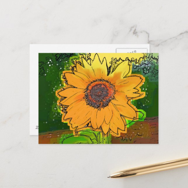 POSTAL SUNFLOWER (Anverso/Reverso In Situ)
