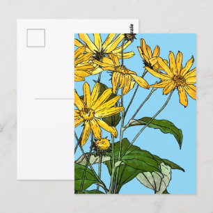 Postal Sunflower Art Nouveau