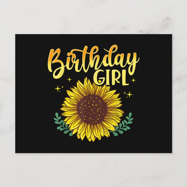 Postal Sunflower Birthday Girl Party Family Matching (Anverso)
