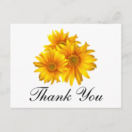 Postal Sunflower Gracias País Boda Floral