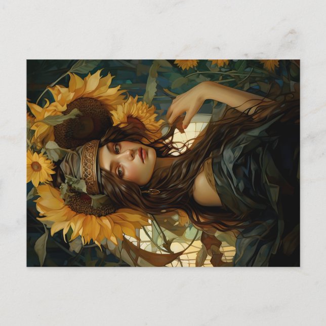 Postal Sunflower Maiden Deluxe Style (Anverso)