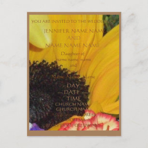 POSTAL SUNFLOWER RUSTIC WEDDING INVITA AL ENSAMBLADO