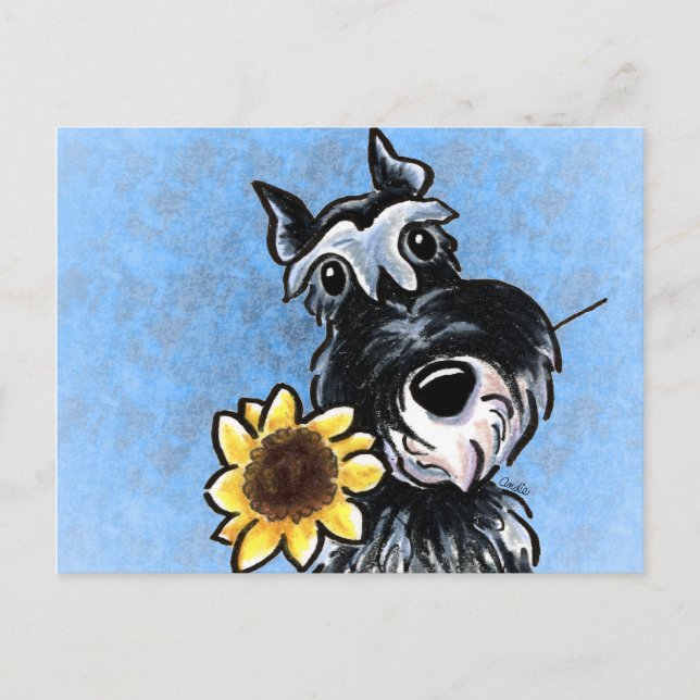 Postal Sunflower Schnauzer Off-Leash Art™ (Anverso)