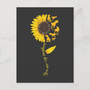 Postal Sunflower Sunshine Cute Dinosaur Lover Trex Dino