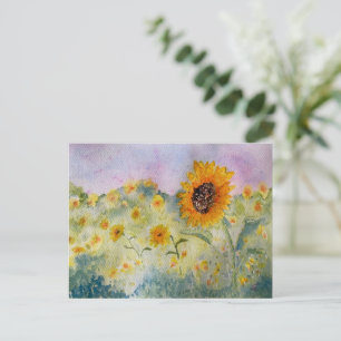 Postal Sunflower Watercolor