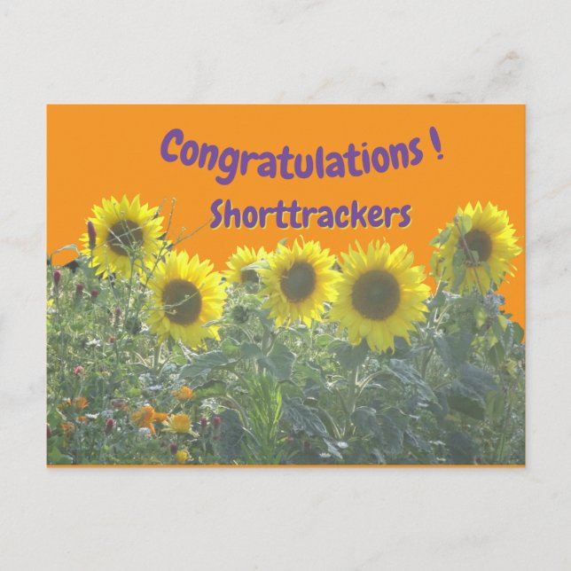 Postal Sunflowers Congratulations Cust. Text Postcard (Anverso)