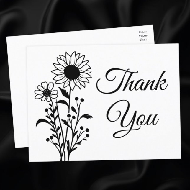 Postal Sunflowers Country Floral Boda Gracias (Subido por el creador)
