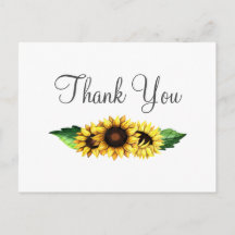 Sunflowers Country Rustic Boda Gracias