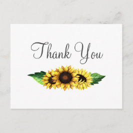 Postal Sunflowers Country Rustic Boda Gracias