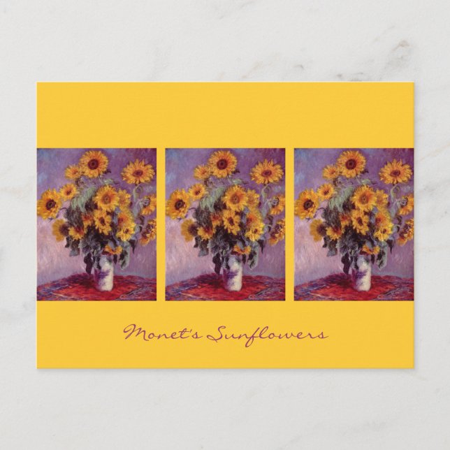 Postal Sunflowers de Claude Monet (Anverso)