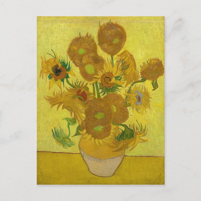 Postal Sunflowers de Van Gogh Painting Art (Anverso)
