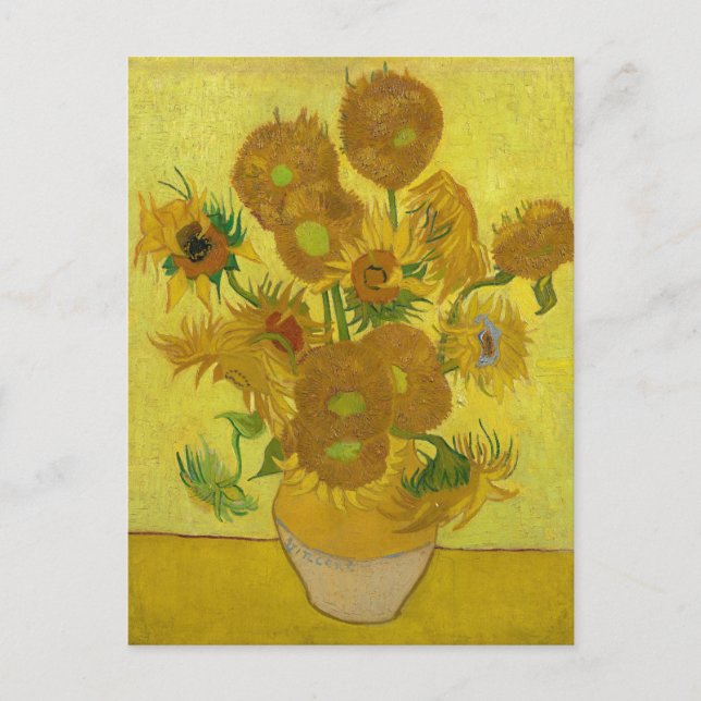Postal Sunflowers de Van Gogh Painting Art (Anverso)
