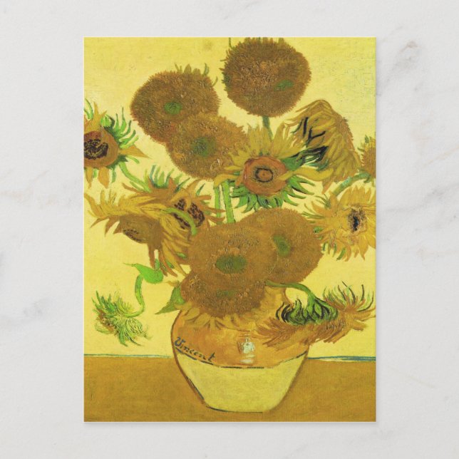 Postal Sunflowers De Vincent Van Gogh (Anverso)