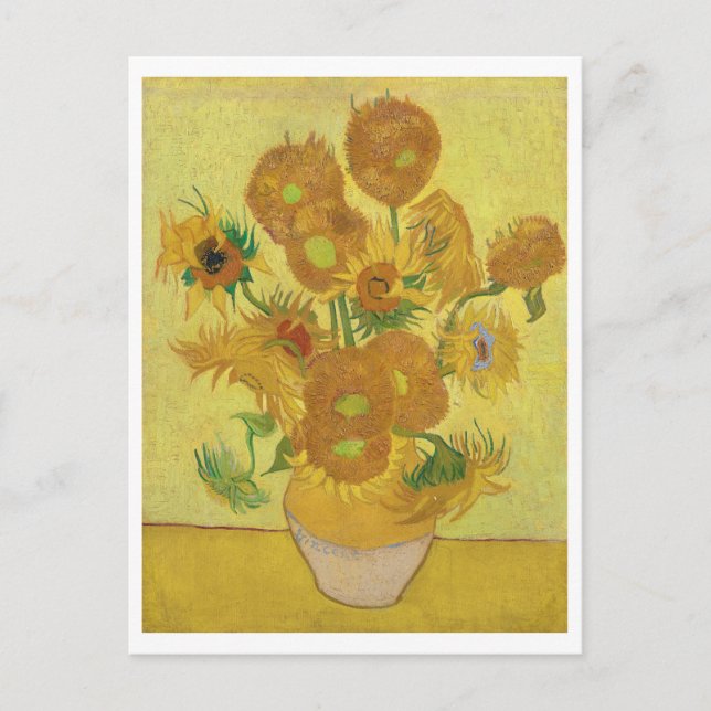 Postal Sunflowers de Vincent Van Gogh (Anverso)