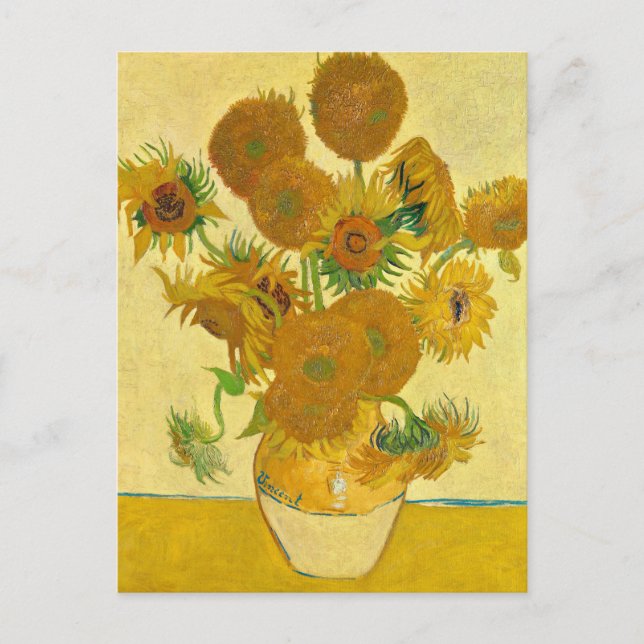 Postal Sunflowers de Vincent Van Gogh (Anverso)