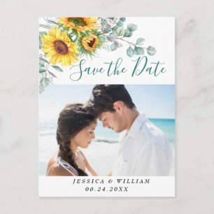Postal Sunflowers Eucalyptus FOTO Wedding Save the Date