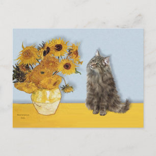 Postal Sunflowers - Gato del bosque noruego