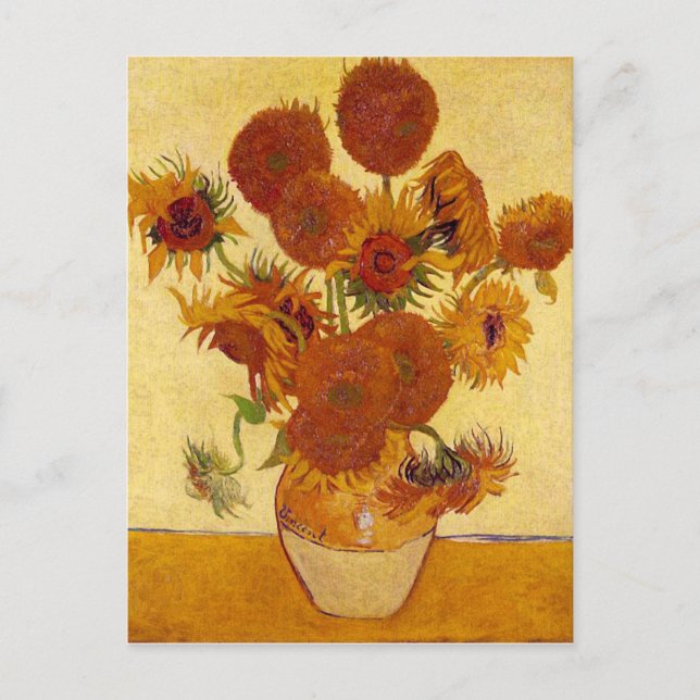 Postal Sunflowers in a Vase (F454) Van Gogh Bella Artes (Anverso)