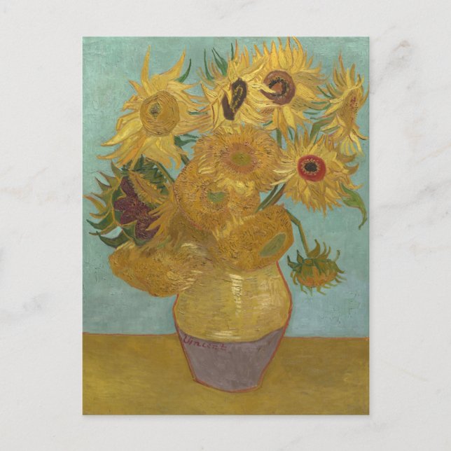 Postal Sunflowers in a Vase (F455) Van Gogh Bella Artes (Anverso)