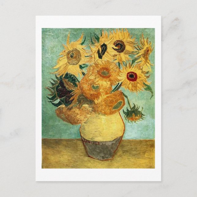 Postal Sunflowers in a Vase (F455) Van Gogh Bella Artes (Anverso)