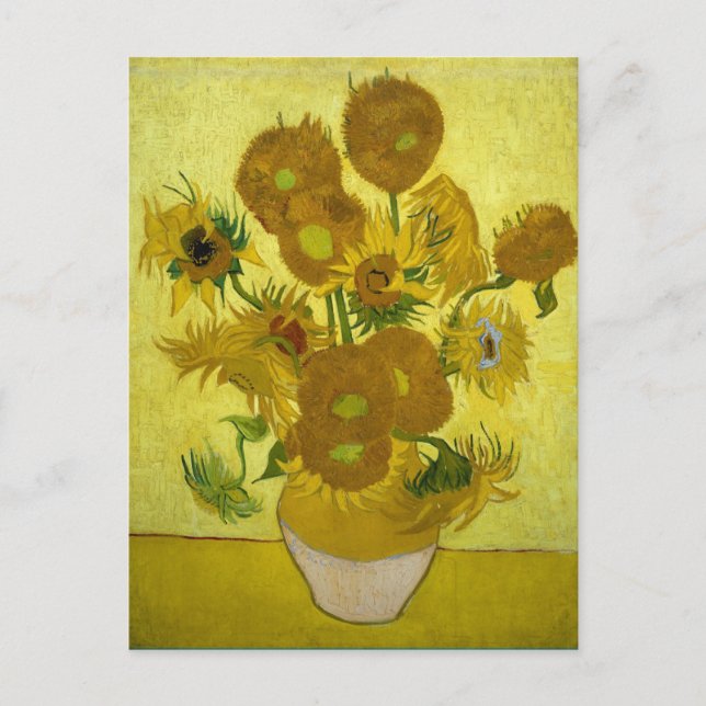 Postal Sunflowers in a Vase (F458) Van Gogh Bella Artes (Anverso)