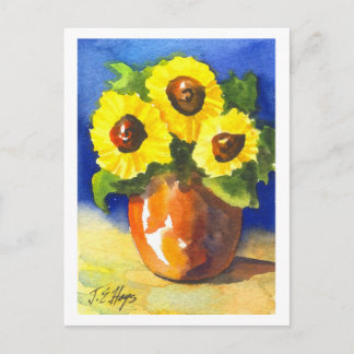 Postal Sunflowers in Clay Pot
