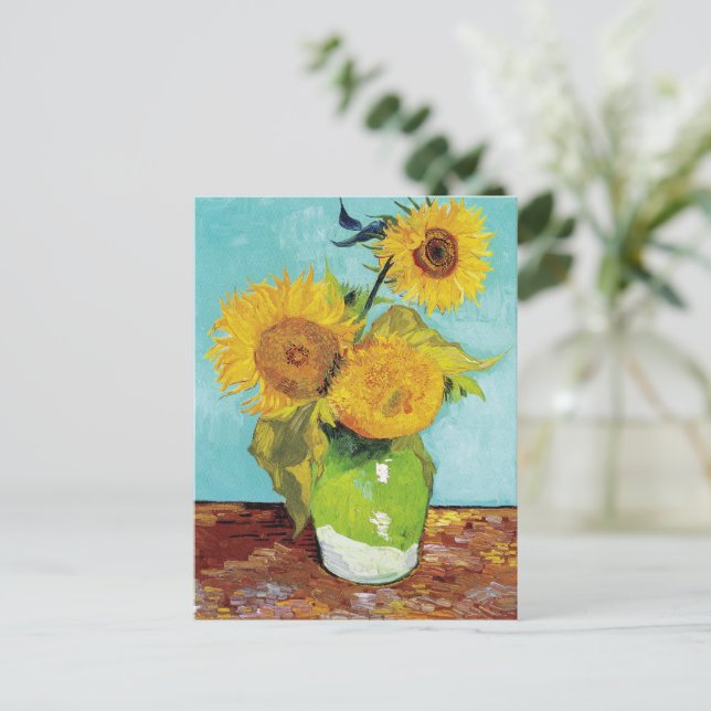 Postal Sunflowers Vincent van Gogh (Anverso de pie)