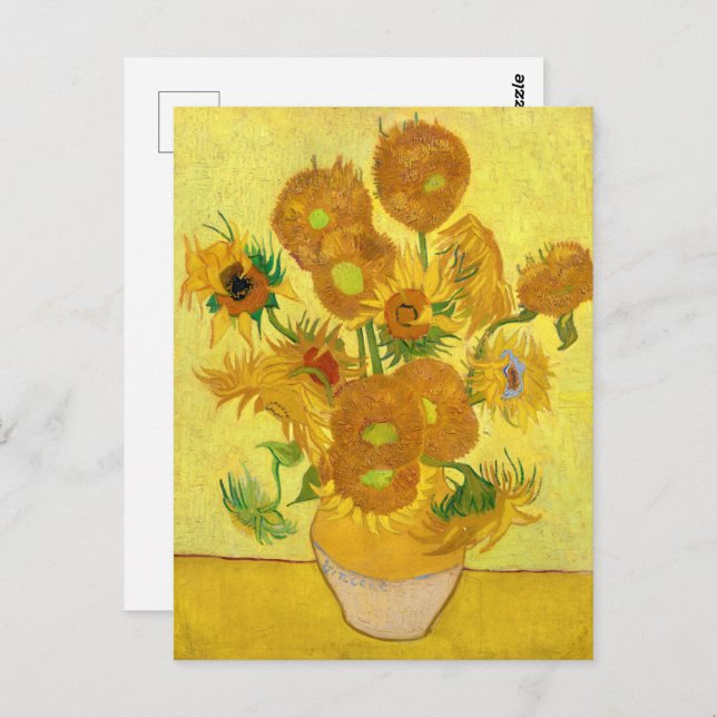 Postal Sunflowers, Vincent van Gogh (Anverso / Reverso)