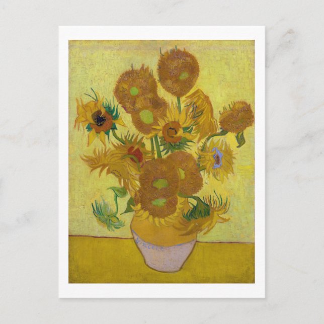 Postal Sunflowers, Vincent van Gogh, 1889 (Anverso)