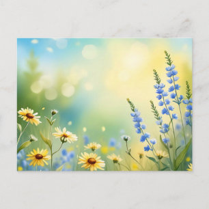 Postal Sunlit Meadow Watercolor