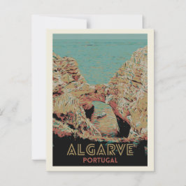 Postal Sunny Algarve Coast View Ilustracion, Portugal