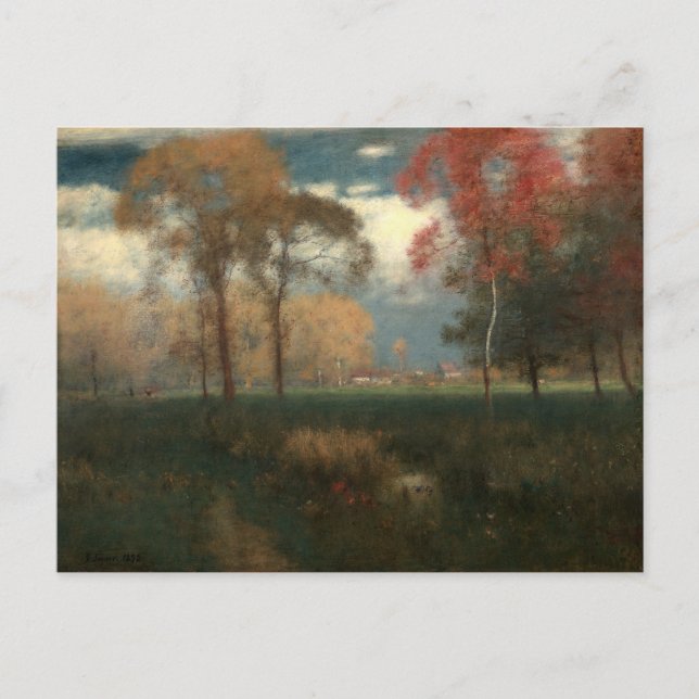 Postal Sunny Autumn Day de George Inness (Anverso)
