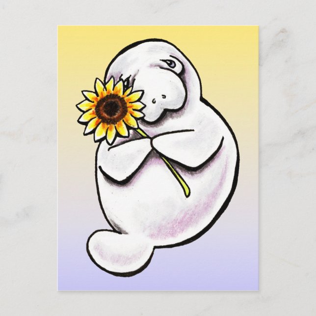 Postal Sunny Manatee Off-Leash Art™ (Anverso)