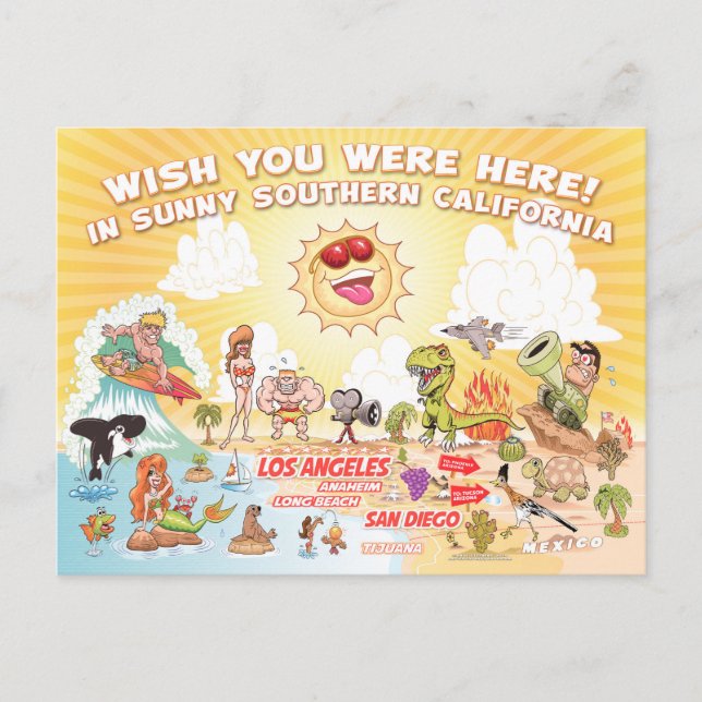 Postal Sunny Southern California Postcard (Anverso)