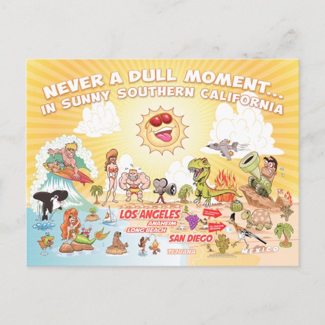 Postal Sunny Southern California Postcard (Anverso)