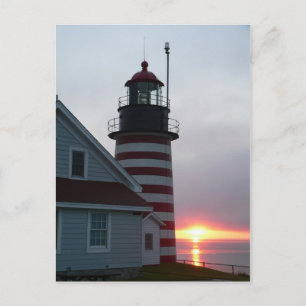 Postal Sunrise at West Quoddy Head Lighthouse Postcard