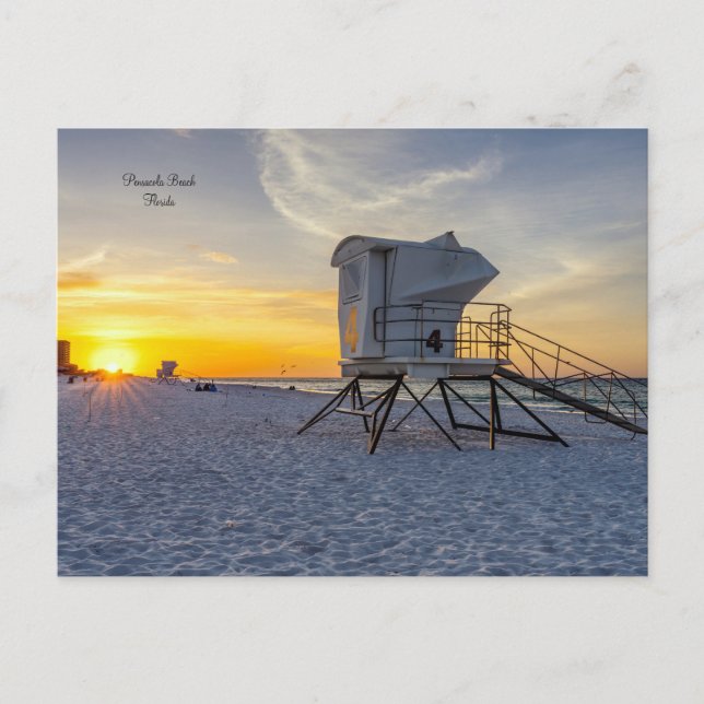 Postal Sunrise de Pensacola Lifeguard Station (Anverso)