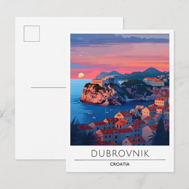Postal Sunrise Dubrovnik Croatia Travel (Anverso / Reverso)