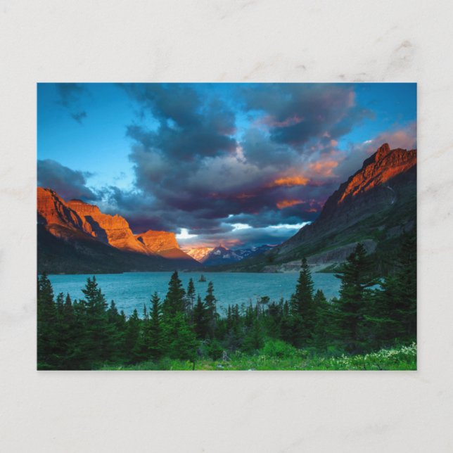 Postal SunRise en el lago St. Mary (Anverso)