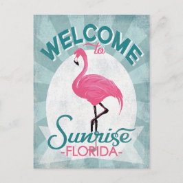 Postal Sunrise Florida Pink Flamingo Retro