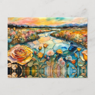 Postal Sunrise Golden Rosa River Valley
