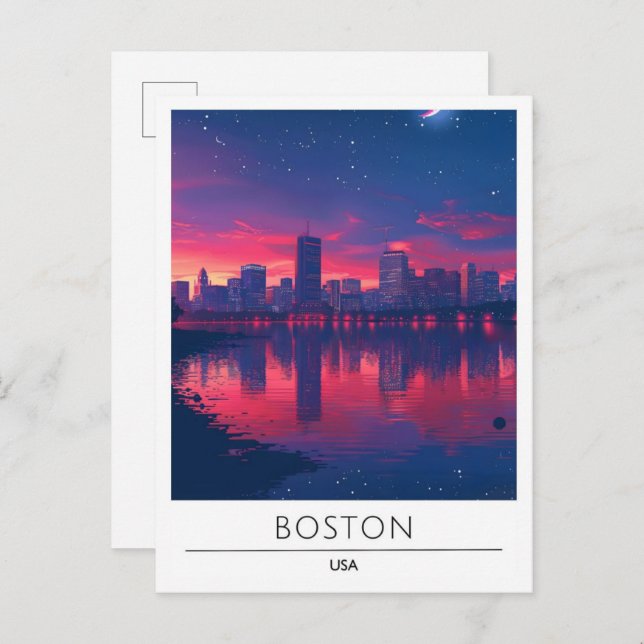 Postal Sunrise in Boston Massachusetts USA Travel (Anverso / Reverso)