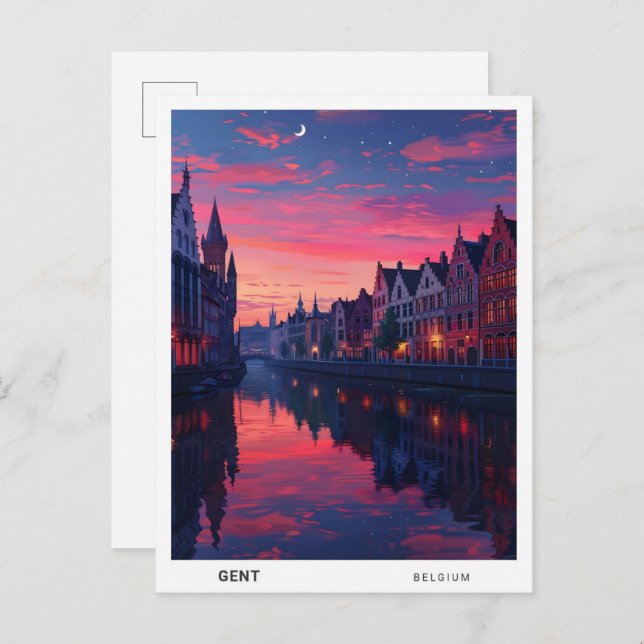 Postal Sunrise in Gent Belgium Travel (Anverso / Reverso)