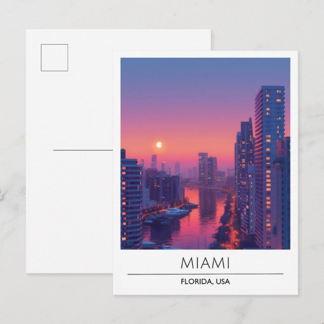 Postal Sunrise in Miami Florida USA Travel (Anverso / Reverso)