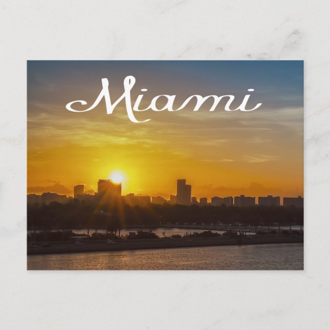 Postal Sunrise Miami Skyline, Florida - Estados Unidos (Anverso)