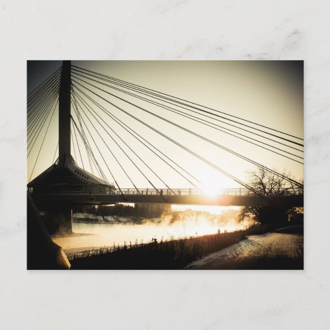 Postal Sunrise Saint Boniface Bridge 01 Postcard (Anverso)