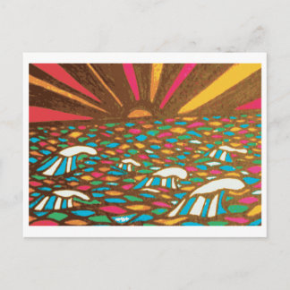 Postal Sunrise Seascape Pop Art